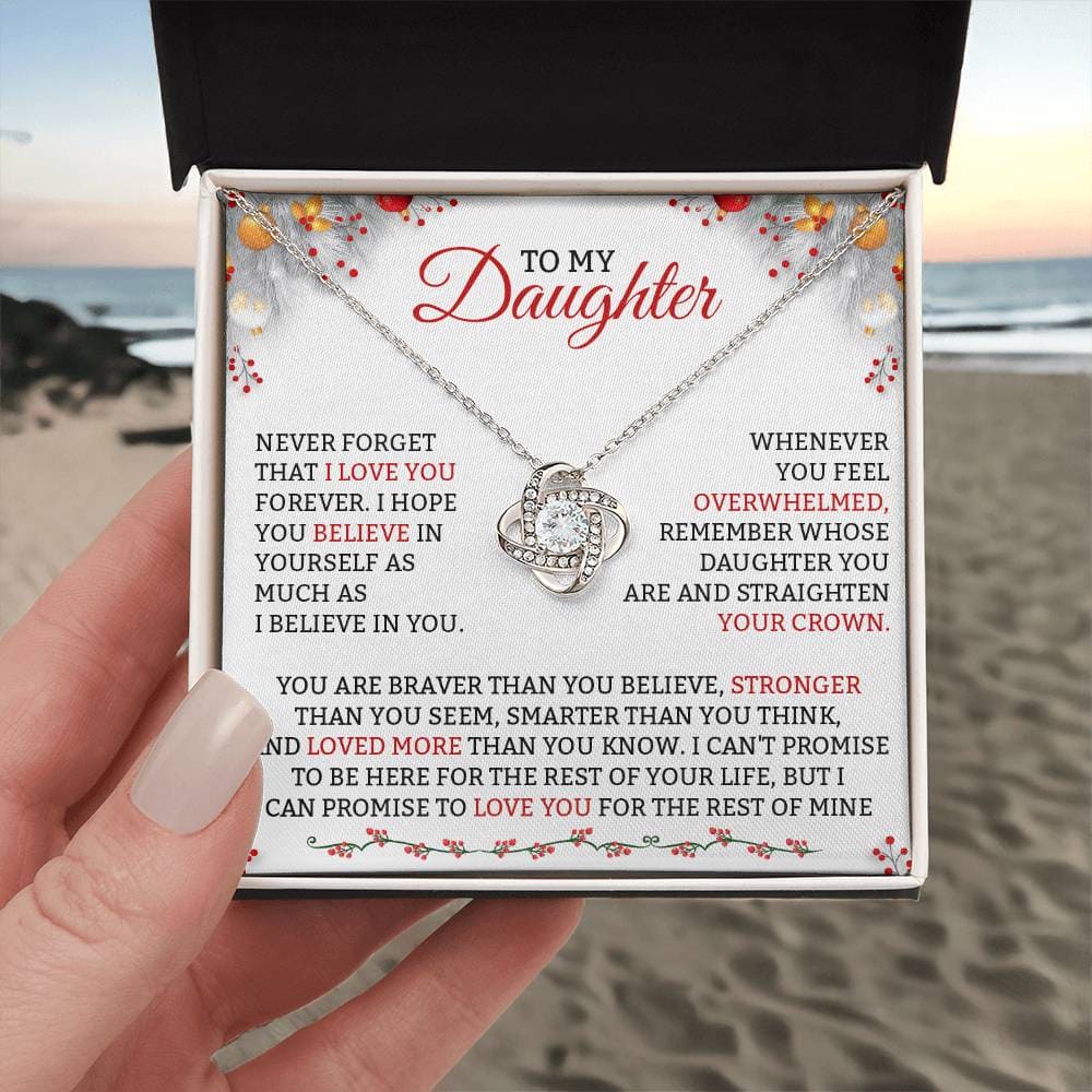 To My Daughter Love you more christmas Necklace