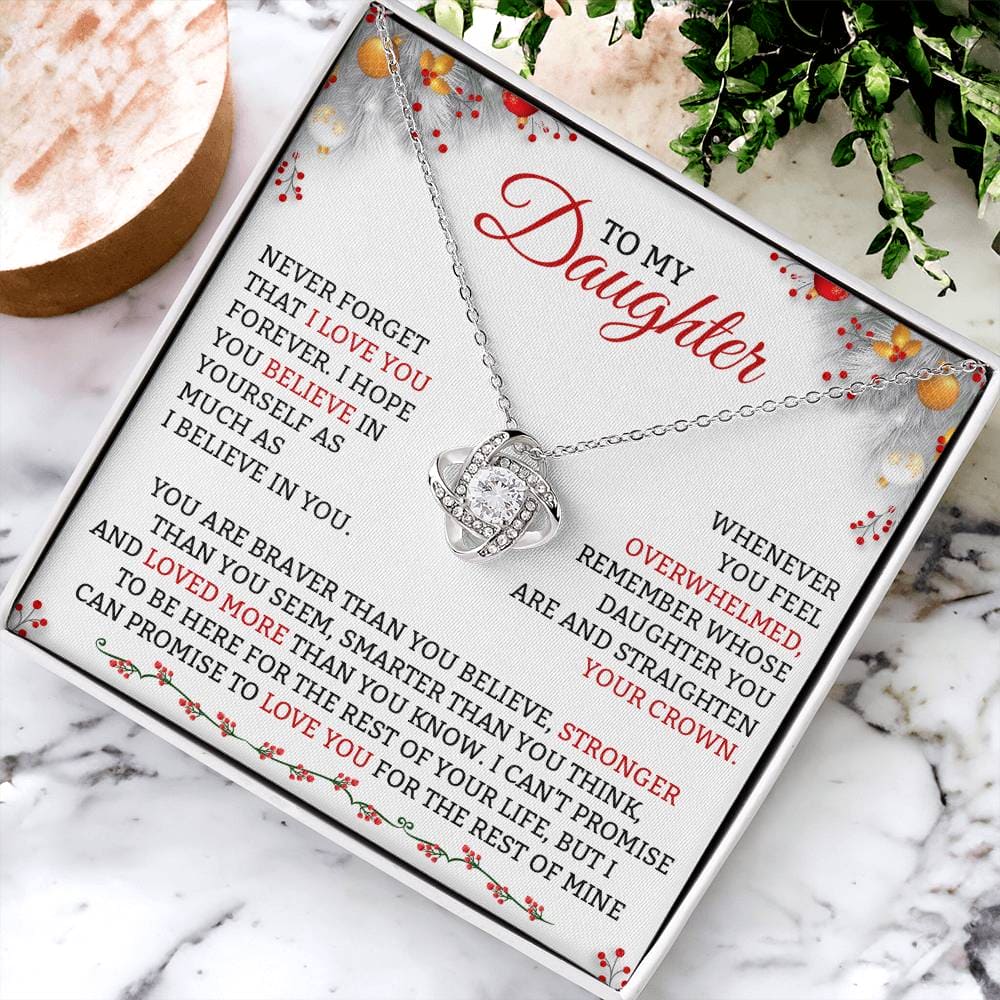 To My Daughter Love you more christmas Necklace