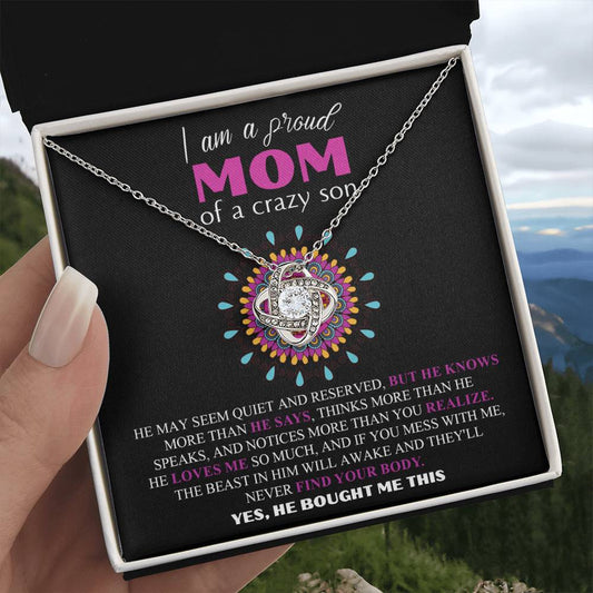 Proud Mom of a Crazy son Necklace