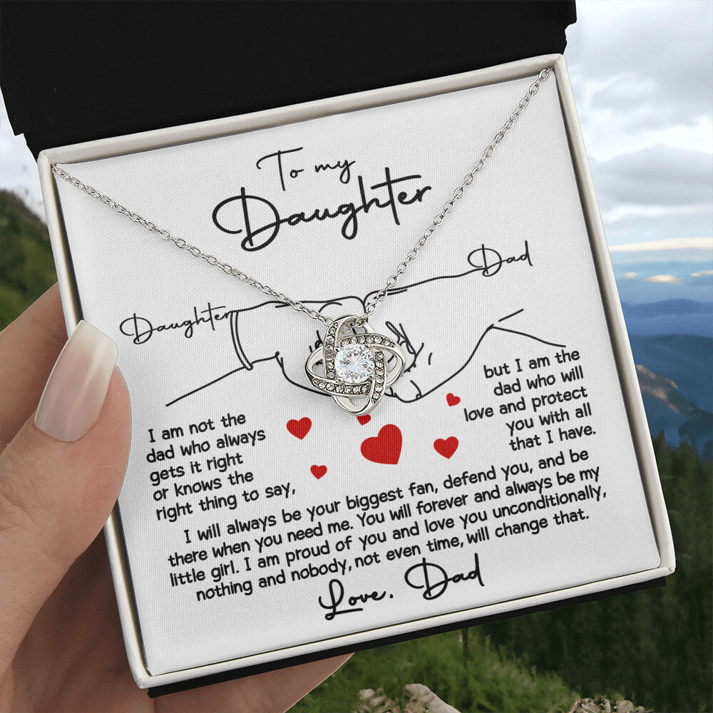 Daughter-Your Biggest Fan Love Knot Necklace