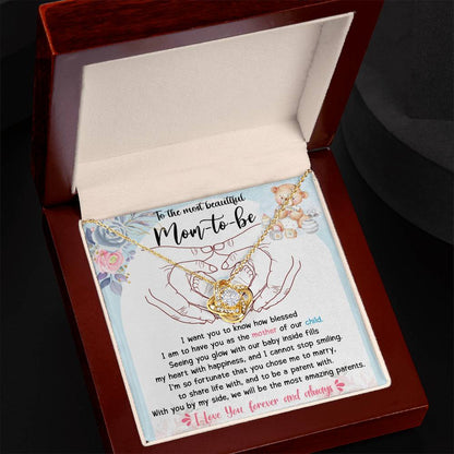 To The most beatiful Mom to be Necklace