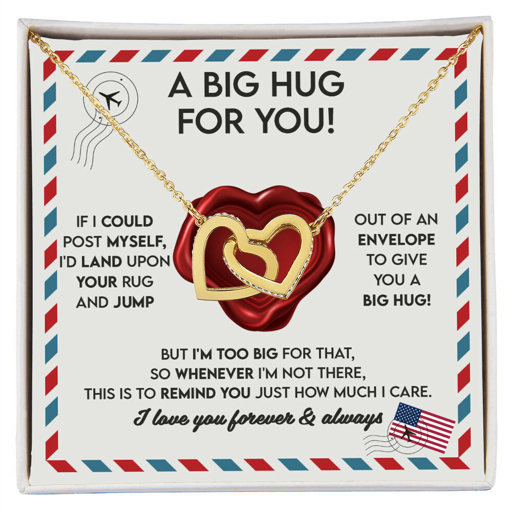 Big Hug for You interlocking Hearts Necklace