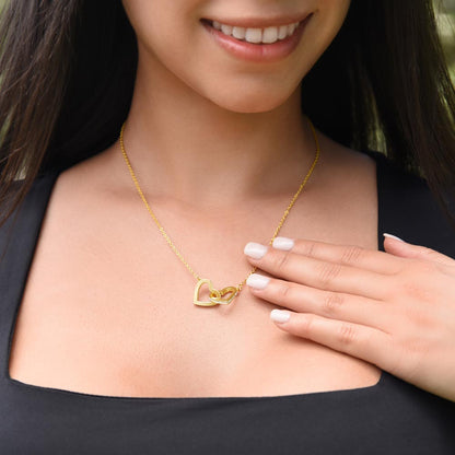 Cat Mom When I'm Mean Double Heart Necklace