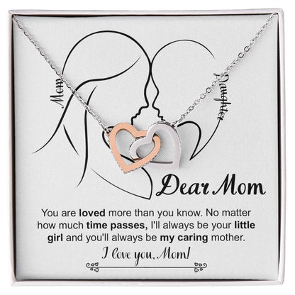 Mom, Your Little Girl Double Heart Necklace