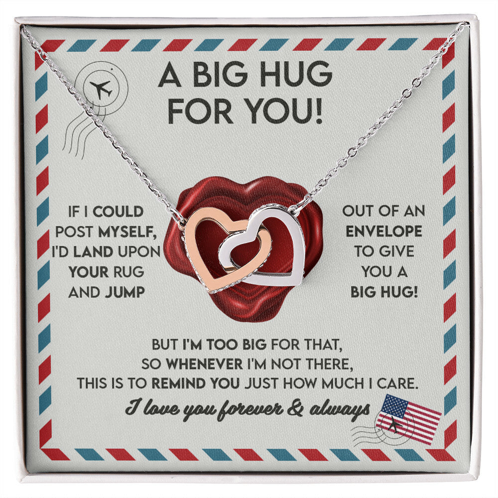 Big Hug for You interlocking Hearts Necklace