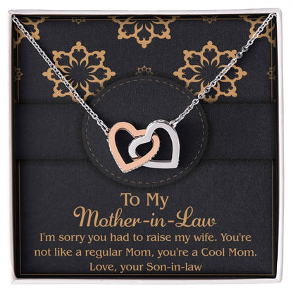 Mother-In-Law-Cool Mom Double Heart Necklace