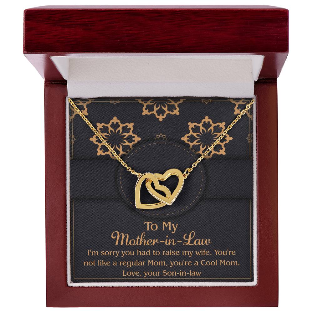 Mother-In-Law-Cool Mom Double Heart Necklace