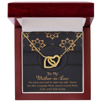Mother-In-Law-Cool Mom Double Heart Necklace
