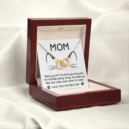 Cat Mom When I'm Mean Double Heart Necklace
