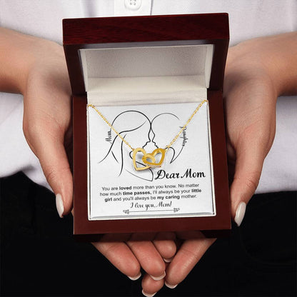 Mom, Your Little Girl Double Heart Necklace