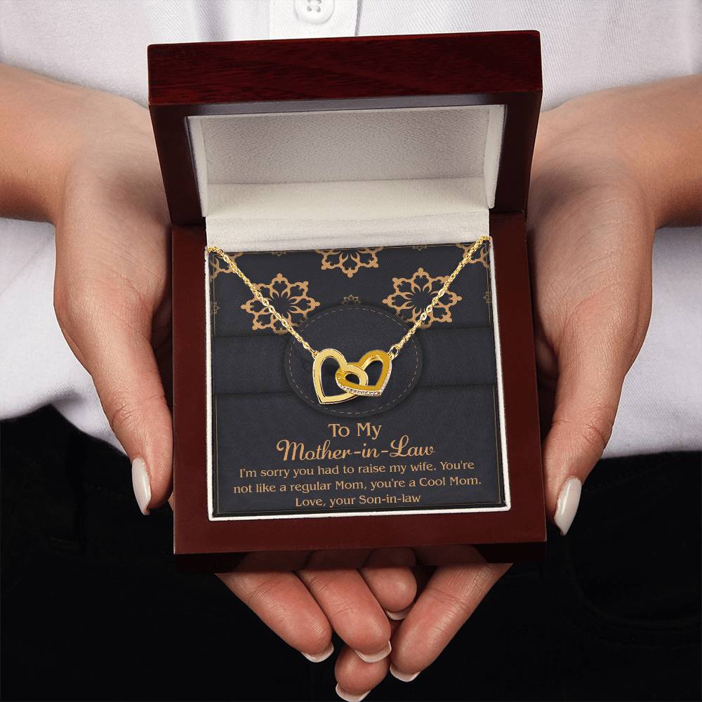 Mother-In-Law-Cool Mom Double Heart Necklace