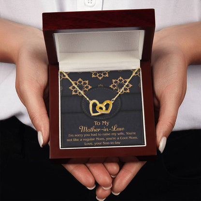 Mother-In-Law-Cool Mom Double Heart Necklace