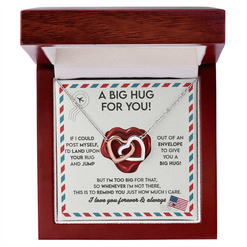 Big Hug for You interlocking Hearts Necklace