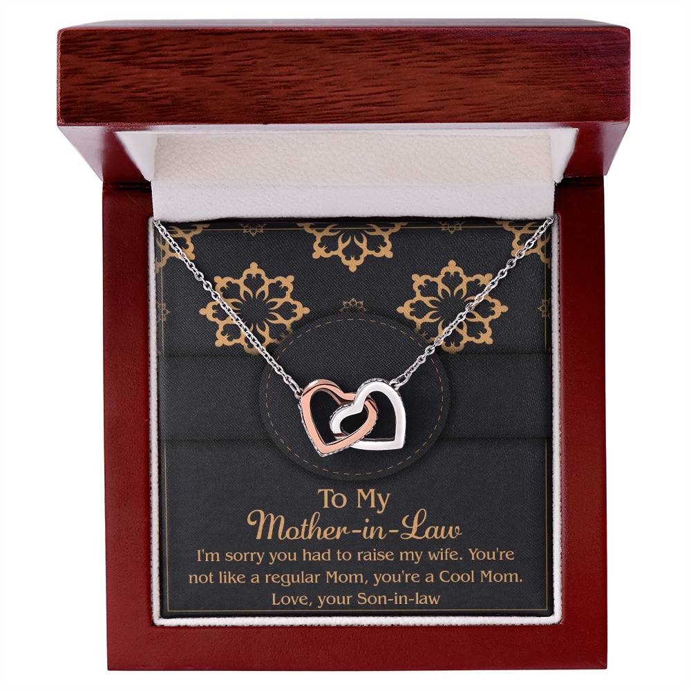 Mother-In-Law-Cool Mom Double Heart Necklace