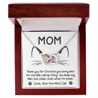 Cat Mom When I'm Mean Double Heart Necklace