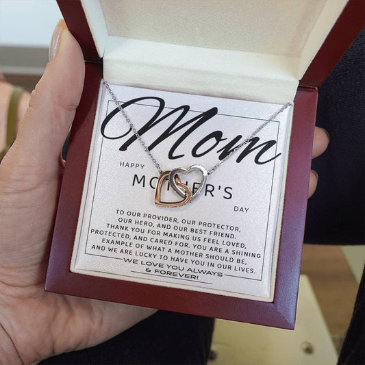 Mom -Happy Mother’s day Double Heart Necklace