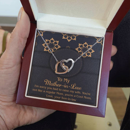 Mother-In-Law-Cool Mom Double Heart Necklace