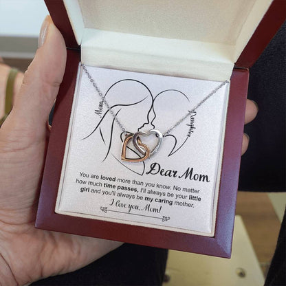 Mom, Your Little Girl Double Heart Necklace
