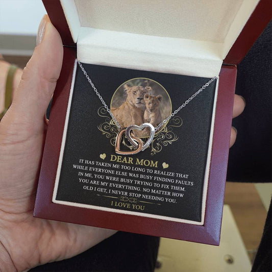 Mom, My Everything Double Heart Necklace