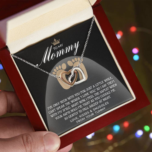 To My Mommy to be Double Heart Necklace