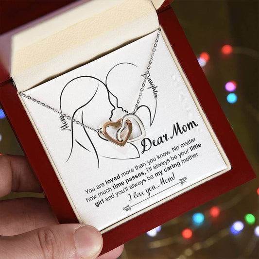 Mom, Your Little Girl Double Heart Necklace