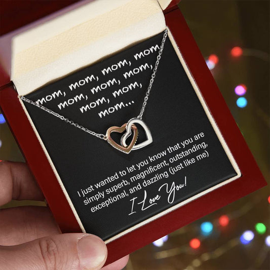 Mom Just Like Me Double Heart Necklace