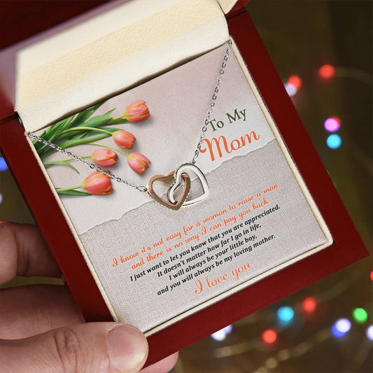 I Love you mom Double Heart Necklace