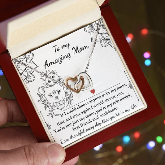 Mom Be, Amazing My Mom Double Heart Necklace