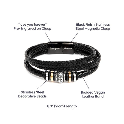 Daddy-Stronger Than Steel-Bracelet Men's "Love You Forever" Bracelet