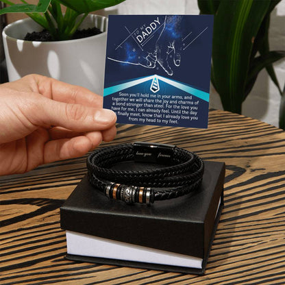 Daddy-Stronger Than Steel-Bracelet Men's "Love You Forever" Bracelet