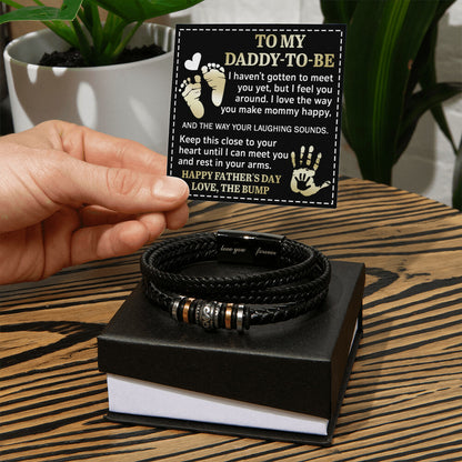 Mens Leather Bracelet to My Daddy-To-Be
