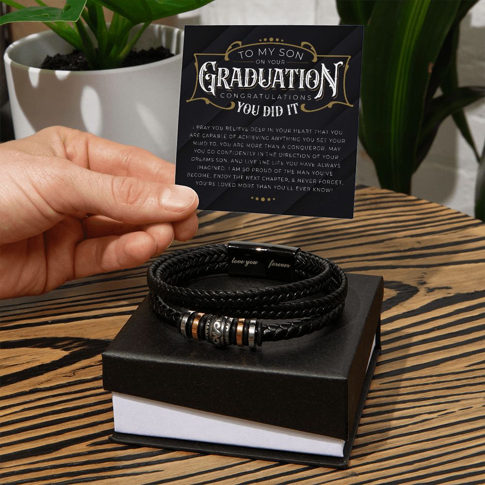 To My Son - You Did it Men's "Love You Forever" Bracelet