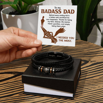 Dad-His Own Happiness-Bracelet Men's "Love You Forever" Bracelet