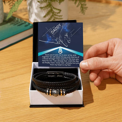 Daddy-Stronger Than Steel-Bracelet Men's "Love You Forever" Bracelet