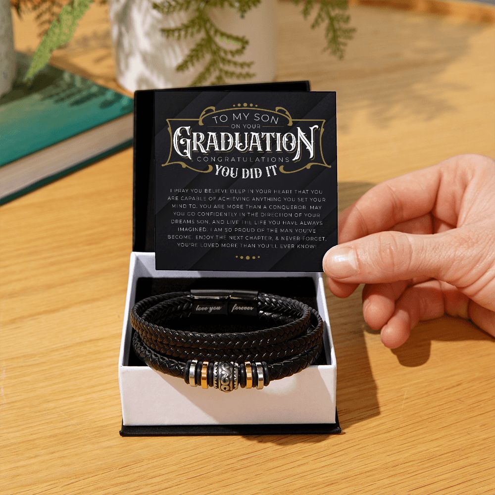 To My Son - You Did it Men's "Love You Forever" Bracelet