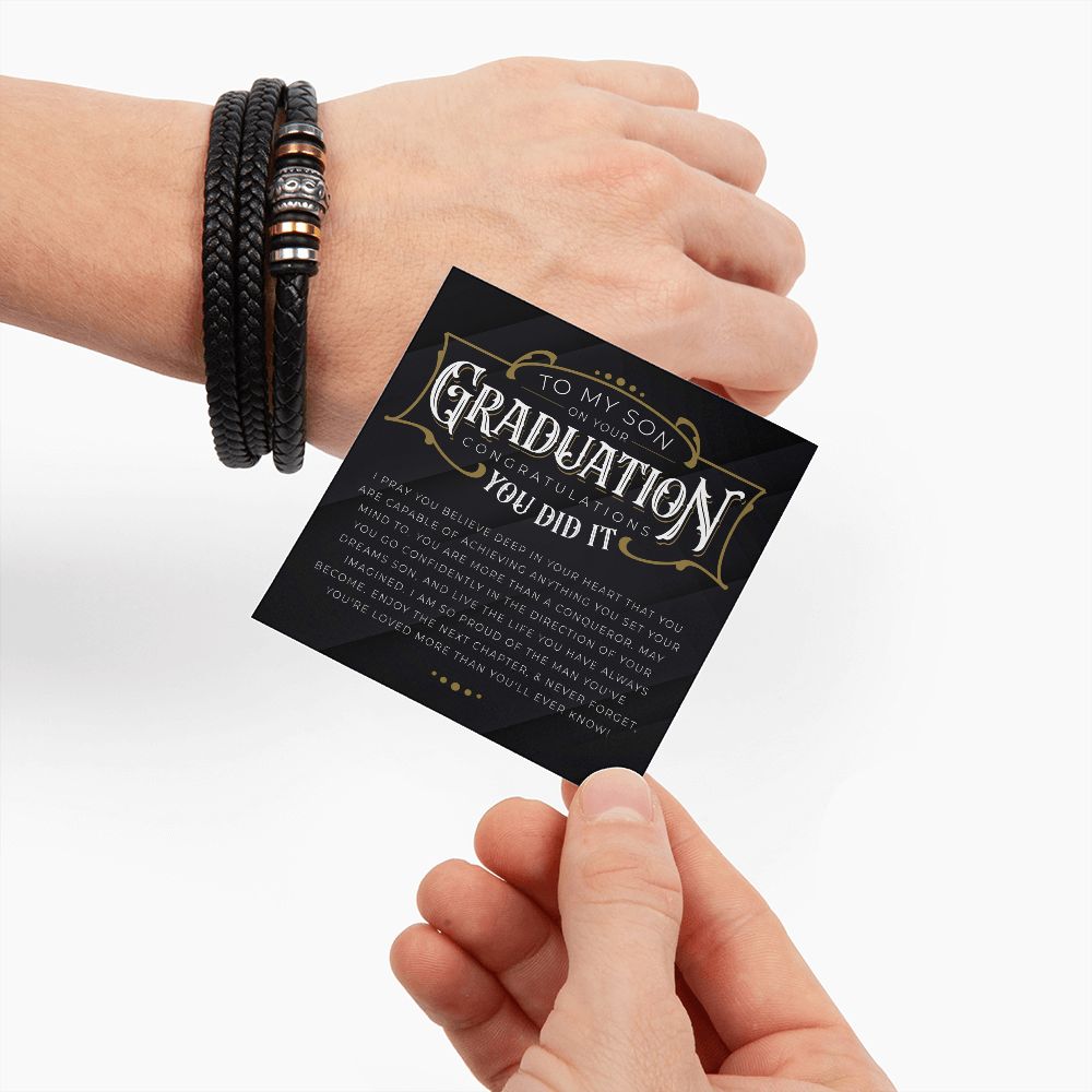 To My Son - You Did it Men's "Love You Forever" Bracelet