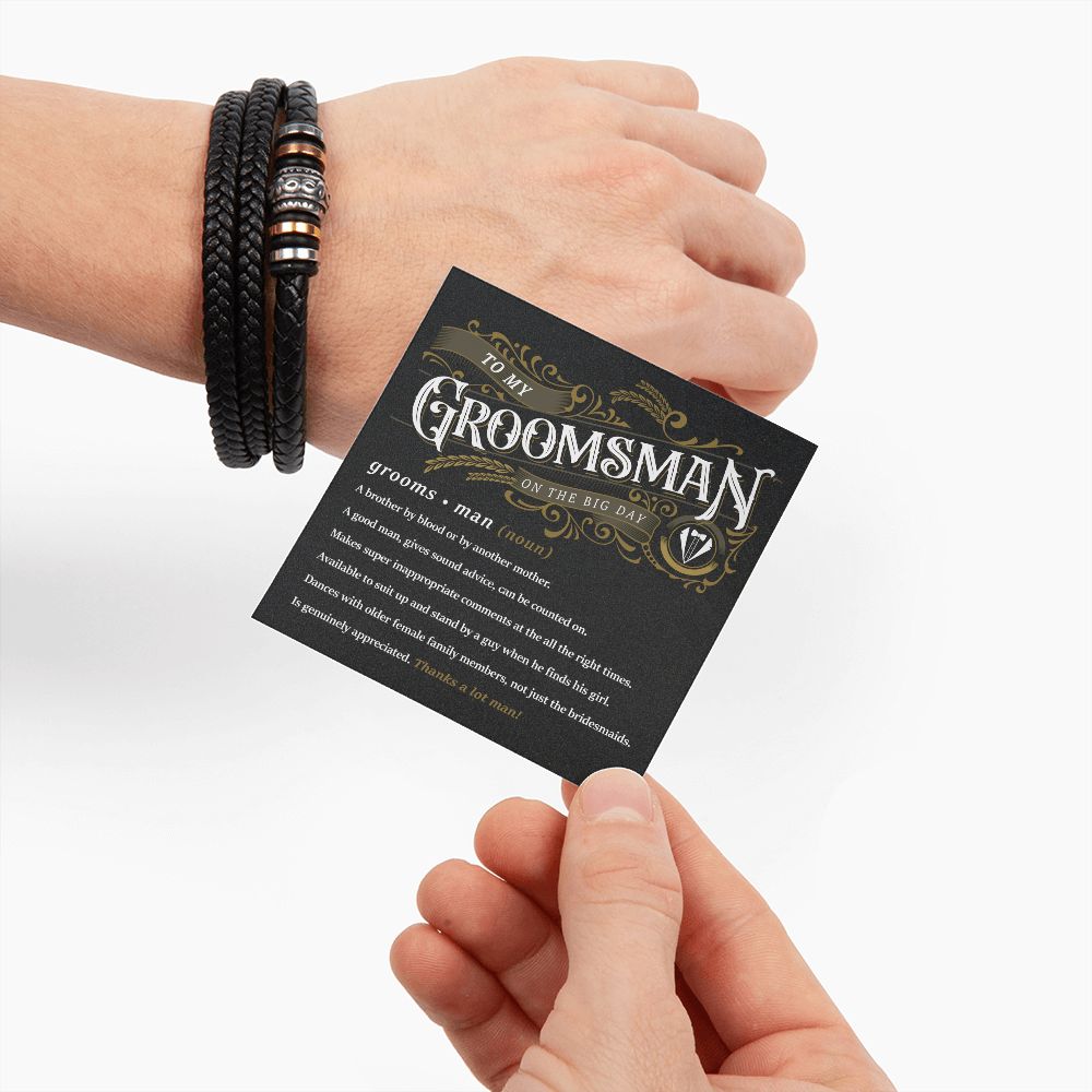 To My Groomsman - Thank You Men's "Love You Forever" Bracelet