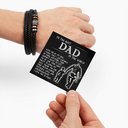 Mens Leather Bracelet To the best Dad in the World