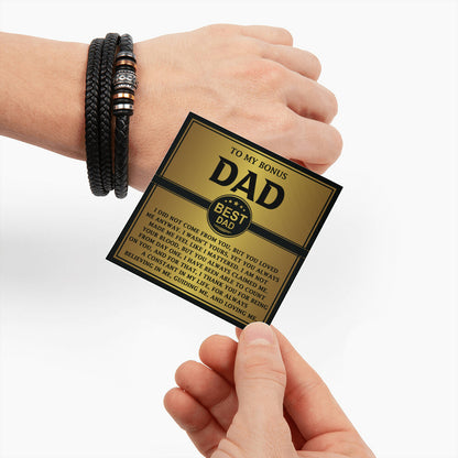 Mens Leather Bracelet To my Bonus Dad