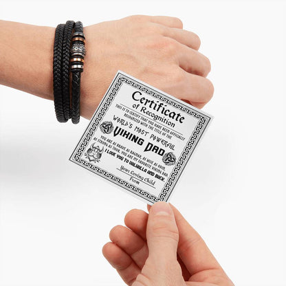 Certificate of Recognition for My Viking Dad Bracelet