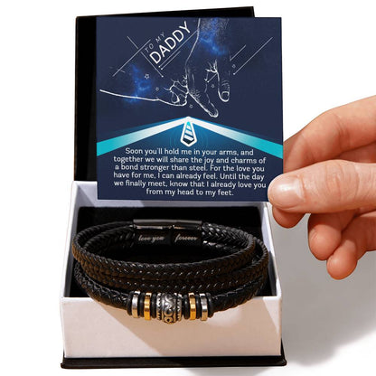 Daddy-Stronger Than Steel-Bracelet Men's "Love You Forever" Bracelet