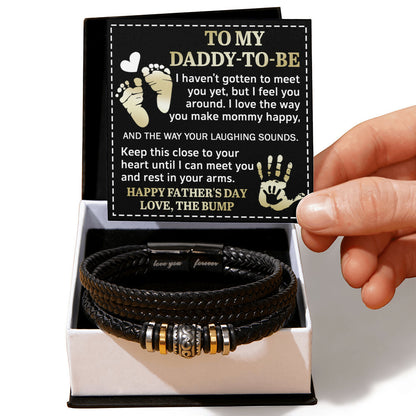 Mens Leather Bracelet to My Daddy-To-Be