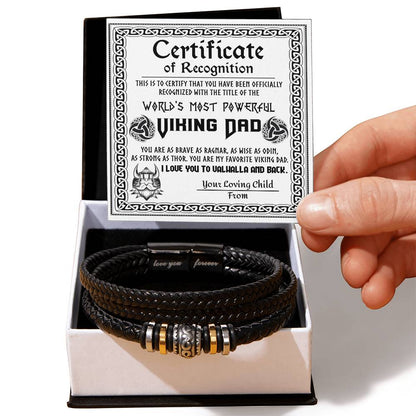 Certificate of Recognition for My Viking Dad Bracelet