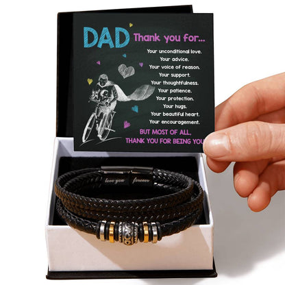 Dad-Thank You For-Bracelet Men's "Love You Forever" Bracelet