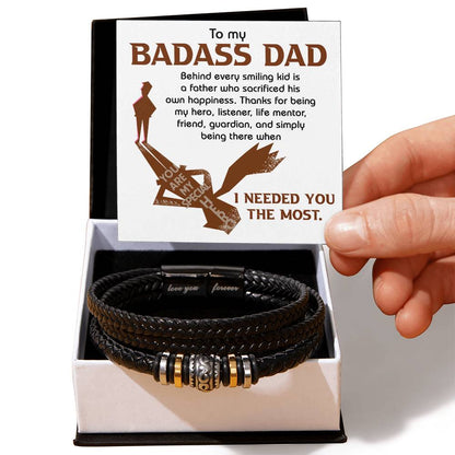 Dad-His Own Happiness-Bracelet Men's "Love You Forever" Bracelet