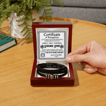 Certificate of Recognition for My Viking Dad Bracelet