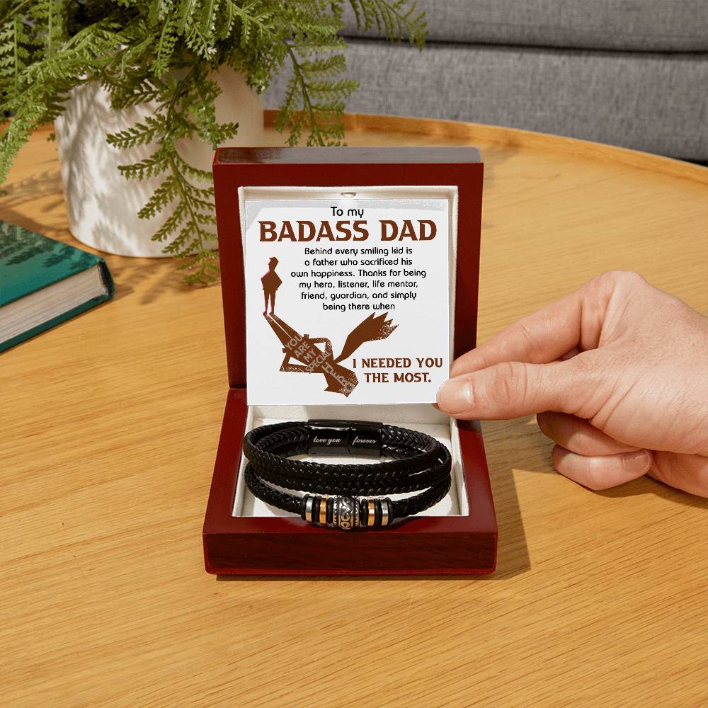 Dad-His Own Happiness-Bracelet Men's "Love You Forever" Bracelet