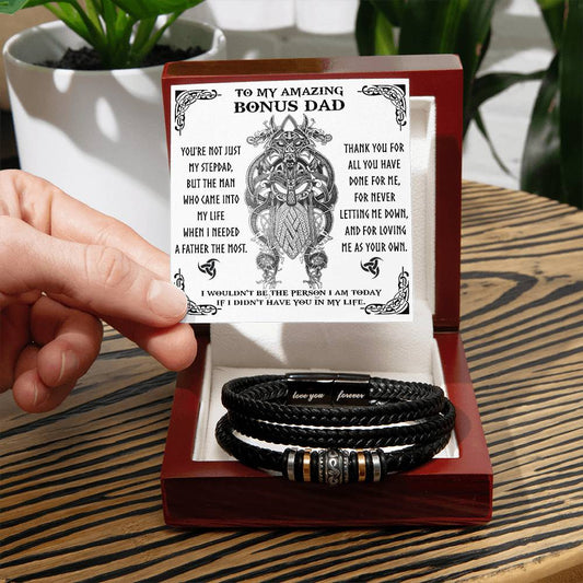 To My Amazing Bonus Dad Bracelet for Men