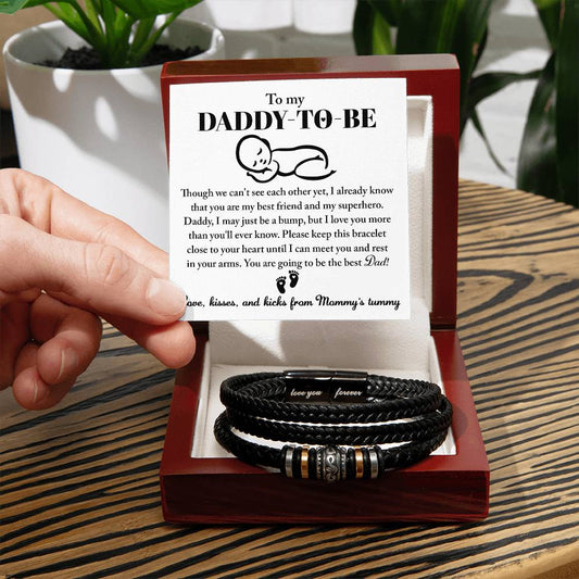 Daddy-To-Be-In Your Arms-Bracelet Men's "Love You Forever" Bracelet