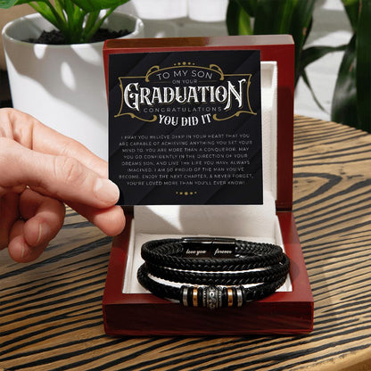 To My Son - You Did it Men's "Love You Forever" Bracelet